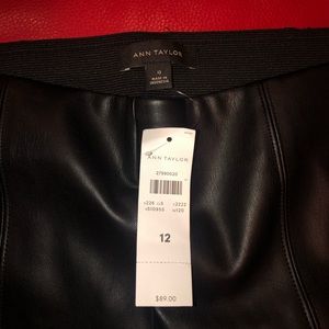 ANN TAYLOR FAKE LATHER PANTS WITH STRETCHY BACK